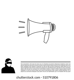 Megaphone, loudspeaker line icon. Loud-hailer 