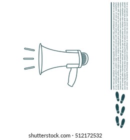 Megaphone, loudspeaker line icon. Loud-hailer 