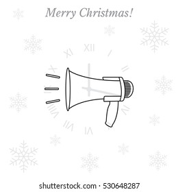 Megaphone, loudspeaker line icon. Loud-hailer 