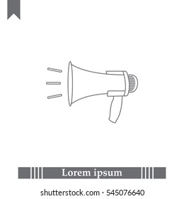 Megaphone, loudspeaker line icon. Loud-hailer 