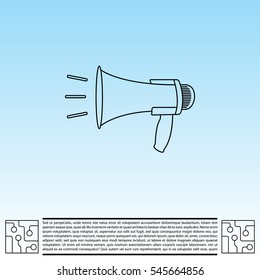 Megaphone, loudspeaker line icon. Loud-hailer 