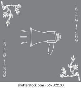 Megaphone, loudspeaker line icon. Loud-hailer 