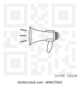 Megaphone, loudspeaker line icon. Loud-hailer 