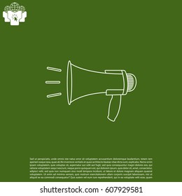 Megaphone, loudspeaker line icon. Loud-hailer 