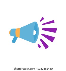 Megaphone, loudspeaker on white background. Vector illustration in trendy flat style.