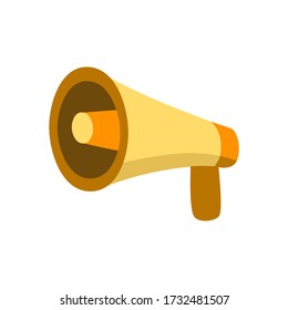 Megaphone, loudspeaker on white background. Vector illustration in trendy flat style.