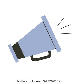 Megaphone, loudspeaker on a white background. Flat vector illustration