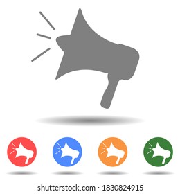 Megaphone loudspeaker siren vector icon set