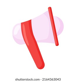 Megáfono, icono plano de la caricatura vectorial de altavoz aislado sobre fondo blanco.