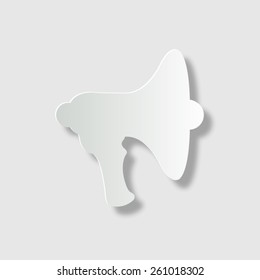  Megaphone, loudspeaker - vector icon with shadow