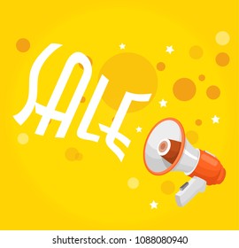 megaphone, loudspeaker, vector illustration