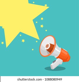 megaphone, loudspeaker, vector illustration