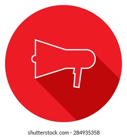 Megaphone, loudspeaker. Vector illustration of a flat design.