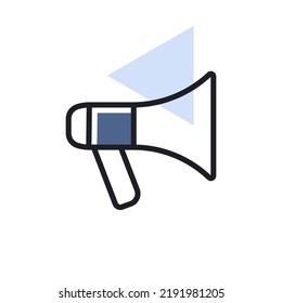 Megaphone or loudspeaker vector isolated icon. Demonstration, manifestation, protest, strike, revolution. Graph symbol for your web site design, logo, app, UI
