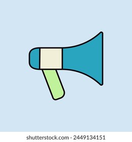 Megaphone or loudspeaker vector isolated icon. Demonstration, manifestation, protest, strike, revolution. Graph symbol for your web site design, logo, app, UI