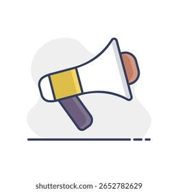 Ícone isolado de vetor de megafone ou alto-falante. Manifestação, manifestação, protesto, greve, revolução. Símbolo de gráfico para o design, o logotipo, o aplicativo, a interface do usuário do seu site
