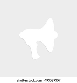Megaphone; loudspeaker - white vector  icon with shadow