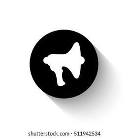 Megaphone; loudspeaker - white vector  icon with shadow
