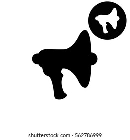 Megaphone; loudspeaker -   white vector icon