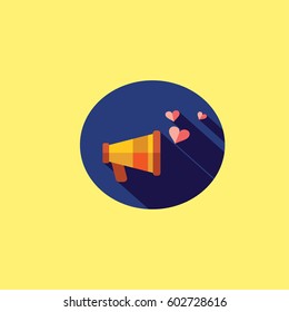 megaphone with love icon