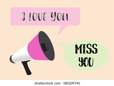 Megaphone with love message