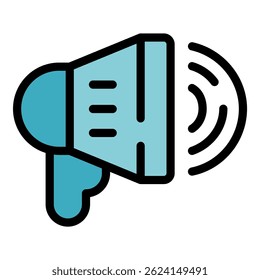 Megáfono haciendo un anuncio, entregando un mensaje a una audiencia objetivo