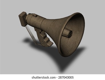 The megaphone manual with a microphone grey background