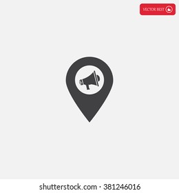 megaphone in the map mark