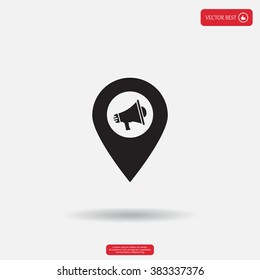 megaphone in the map mark