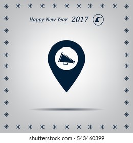 megaphone in the map mark