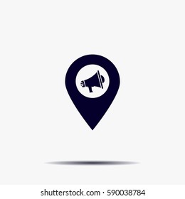 megaphone in the map mark