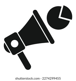 Megaphone market segment icon simple vector. Customer target. Business share