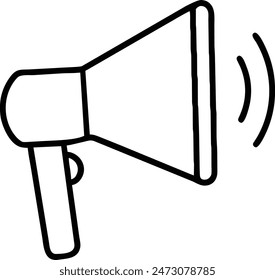 Megaphone for marketing editable line art