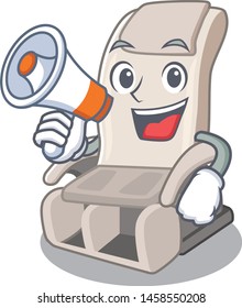 With megaphone massage chair isolated in the character