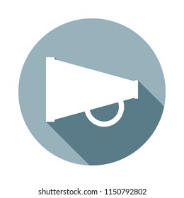 megaphone mechanical icon in Flat long shadow. One of web collection icon can be used for UI/UX