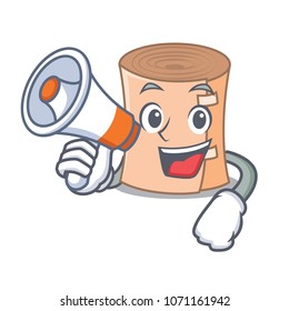 With megaphone medical gauze character cartoon vector illustration