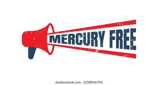 Megáfono Gráfica vectorial del sello libre de mercurio, grungo rojo
