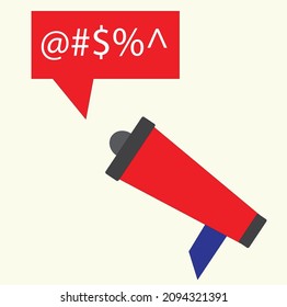 A megaphone with a message. A concept about marketing and corporate communications 