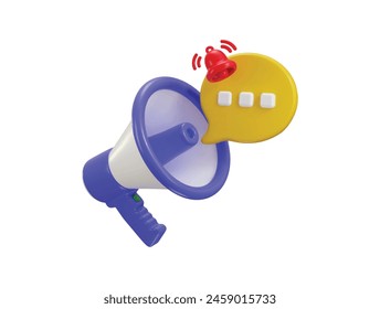 megaphone with message icon 3d render concept of Marketing advertisement icon