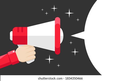 Anuncio de micrófono Megaphone vector de ilustración de diseño plano