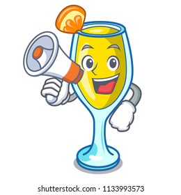 With megaphone mimosa character cartoon style