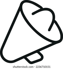 Megaphone minimal line icon. Web stroke symbol design. Megaphone sign isolated on a white background. Premium line icon.