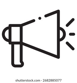Megaphone Modern Vetor Icon - Modelo de Símbolo de Ilustração Mínima para Web Mobile App UI Design