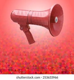 Megaphone mosaic vector background template