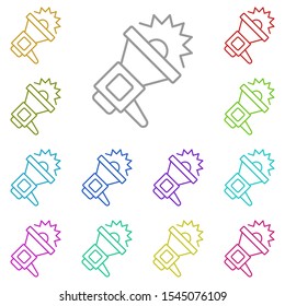 Megaphone multi color icon. Simple thin line, outline vector of real estate icons for ui and ux, website or mobile application