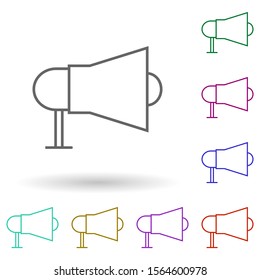 Megaphone multi color icon. Simple thin line, outline vector of media, press icons for ui and ux, website or mobile application