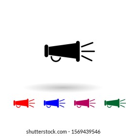 Megaphone multi color icon. Simple glyph, flat vector of media icons for ui and ux, website or mobile application