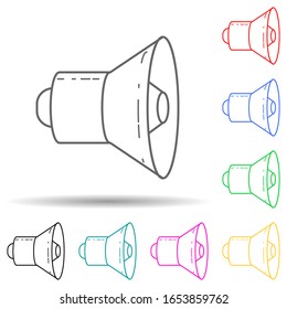 icono de estilo multicolor megáfono. Línea delgada simple, contorno vectorial de iconos de medios para ui y ux, sitio web o aplicación móvil