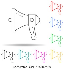 megaphone multi color style icon. Simple thin line, outline vector of media icons for ui and ux, website or mobile application