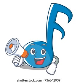 With Megaphone Music Note Character Cartoon